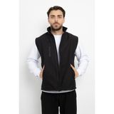 Softshell Içi Polarlı Su Geçirmez Standart Fit Yelek Rüzgar Geçirmez Tam Fermuar Kışlık Unisex - Siyah