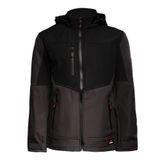 Softshell Kapşonlu Parçalı Mont Füme-Siyah XS