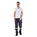 Softshell Su Kaydırıcı Rüzgar Geçirmez Reflektörlü Pantolon 5 Cepli GRİ-XL