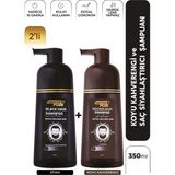 Softto Plus Black ve Brown Hair Anında Etkili Siyah ve Kahve Şampuan Boya 2'li Paket 350ML+350ML