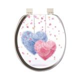 Softy Beyaz Kalp Desen Comfort Lüks Klozet Kapağı