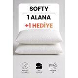 Softy Ortopedik Visco Yastık 2'Li Set - Boyun Destekli Yıkanabilir Kılıf 60X40 Cm