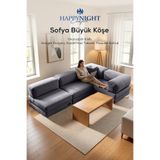 Sofya Büyük Köşe | Aktivite Koltuğu | Oyun Koltuğu | Sünger Koltuk | Sinema Koltuğu. 270x180 CM (Antrasit)