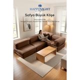 Sofya Büyük Köşe | Aktivite Koltuğu | Oyun Koltuğu | Sünger Koltuk | Sinema Koltuğu. 270x180 CM (Bej)