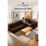 Sofya Büyük Köşe | Aktivite Koltuğu | Oyun Koltuğu | Sünger Koltuk | Sinema Koltuğu. 270x180 CM (Kahverengi)