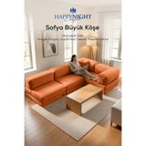 Sofya Büyük Köşe | Aktivite Koltuğu | Oyun Koltuğu | Sünger Koltuk | Sinema Koltuğu. 270x180 CM (Kiremit)