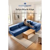 Sofya Büyük Köşe | Aktivite Koltuğu | Oyun Koltuğu | Sünger Koltuk | Sinema Koltuğu. 270x180 CM (Lacivert)