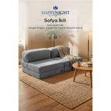 Sofya İkili Koltuk Düz Kol| Oyun Koltuğu | Sünger Koltuk | Sinema Koltuğu. 90x190 CM (Gri)
