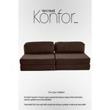 Sofya İkili Koltuk Düz Kol| Oyun Koltuğu | Sünger Koltuk | Sinema Koltuğu. 90x190 CM (Kahverengi)