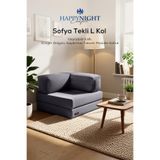 Sofya Tekli Koltuk L Kol | Oyun Koltuğu | Sünger Koltuk | Sinema Koltuğu. 90x90 CM (Antrasit)