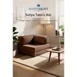 Sofya Tekli Koltuk L Kol | Oyun Koltuğu | Sünger Koltuk | Sinema Koltuğu. 90x90 CM (Bej)
