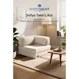 Sofya Tekli Koltuk L Kol | Oyun Koltuğu | Sünger Koltuk | Sinema Koltuğu. 90x90 CM (Krem)