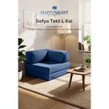Sofya Tekli Koltuk L Kol | Oyun Koltuğu | Sünger Koltuk | Sinema Koltuğu. 90x90 CM (Lacivert)