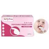 SOFYFINE Bebek için Tek Kullanımlık Parmak Kapağı, 0-36 Ay Yürümeye Başlayan Bebek için Oral Temizleme Kuru Mendil, Yenidoğan Ağız Temizleyici Diş Fırçası, 60 Adet