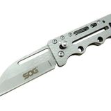 SOG AC78 Gri Yaprak Kamp Çakı 14,5 cm - Metal Sap, Kılıflı