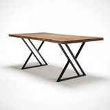 SOGAWOOD – Doğal Ceviz Ahşap Yemek Masası – Natürel Kenar 100x250 Ayak Model 5