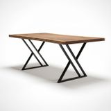 SOGAWOOD – Doğal Ceviz Ahşap Yemek Masası – Natürel Kenar 90x150 Ayak Model 5