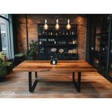 Sogawood Doğal Masif Ceviz Ahşap Yemek Masası - 80X60