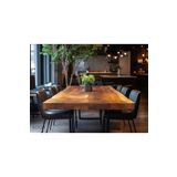 SOGAWOOD Doğal Masif Ceviz Ahşap Yemek Masası Naturel Kenar 140x70
