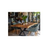 SOGAWOOD Doğal Masif Ceviz Ahşap Yemek Masası Naturel Kenar 180x70
