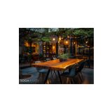 SOGAWOOD Doğal Masif Ceviz Ahşap Yemek Masası Naturel Kenar 190x80