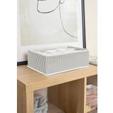 Sogex Çekmece Düzenleyici, 12 Bölmeli, 31x25x12 cm, Gri Çizgili, Katlanabilir Dolap İçi Organizer