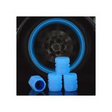 Sogex Oto Suya Dayanıklı Fosforlu Sibop Kapağı - Gece Parlayan 4 Adet - Fosforlu Mavi
