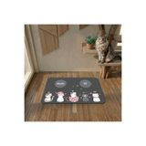 SoGood Concept Gri Kedi Köpek Mama Paspası 40x60