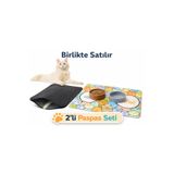 SoGood Concept Kedi Tuvalet Önü Ve Kedi Köpek Mama Paspası (Renkli) SET (İkili olarak satılmaktadır.)