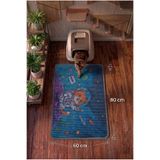 SoGood Concept XL - Astronot Kedi Temalı Petek Dokulu Kedi Kumu Yakalama Paspası - 60x80 cm