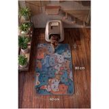 SoGood Concept XL - Chibi 2 Temalı Petek Dokulu Kedi Kumu Yakalama Paspası - 60x80 cm