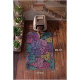 SoGood Concept XL - Chibi Kediler Temalı Petek Dokulu Kedi Kumu Yakalama Paspası - 60x80 cm