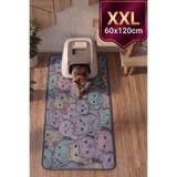 SoGood Concept XXL - Chibi Kediler Temalı Petek Dokulu Kedi Kumu Yakalama Paspası - 60x120 cm