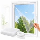 SOGUD Kayra 1’li Pencere Sinekliği 75x125 cm - Yapışkanlı Cırtlı Sineklik Tülü - Yıkanabilir Tekrar Kullanılabilir Kesilebilir Sinek Perdesi - Tek Kanatlı Pencere İçin