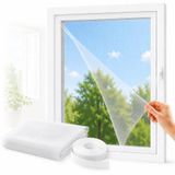 SOGUD Kayra 1’li Set Pencere Sinekliği 130x150 cm - Yapışkanlı Cırtlı Sineklik Tülü - Yıkanabilir Tekrar Kullanılabilir Kesilebilir Sinek Perdesi - Geniş Pencere İçin