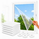 SOGUD Kayra 5’li Set Pencere Sinekliği 130x150 cm - Yapışkanlı Cırtlı Sineklik Tülü - Yıkanabilir Tekrar Kullanılabilir Kesilebilir Sinek Perdesi - Geniş Pencere İçin