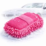 SOGUD Mikrofiber Araç Yıkama Süngeri Pembe – Eldiven Tipi Oto Yıkama Süngeri, Çizmez Temizlik, Yüksek Emici Makarna Sünger, Araç Temizlik Eldiveni, Oto Detay Temizlik Bezi