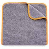 SOGUD Mikrofiber Oto Kurulama Bezi 50x70 cm – 300 GSM Süper Emici Araç Kurulama Havlusu, İz Bırakmaz & Çizmez, Tek Silmede Kurutma, Profesyonel Oto Temizlik Bezi - Turuncu Kenarlı