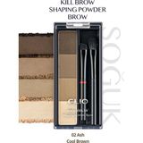 Soğuk Alt Tonlu Kaş Farı Paleti Clıo Kill Brow Shaping Powder Brow (02 Ash Cool Brown