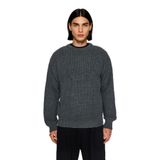 Soğuk Kış Günleri İçin Erkek Oversize Kalıp Bisiklet Yaka Rahat Triko Kazak Basic Stil Kaliteli -Antrasit-XL