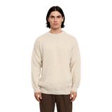 Soğuk Kış Günleri İçin Erkek Oversize Kalıp Bisiklet Yaka Rahat Triko Kazak Basic Stil Kaliteli -Bej-L