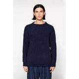 Soğuk Kış Günleri İçin Erkek Oversize Kalıp Bisiklet Yaka Rahat Triko Kazak Basic Stil Kaliteli -Lacivert-L