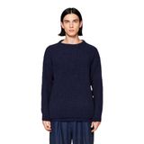 Soğuk Kış Günleri İçin Erkek Oversize Kalıp Bisiklet Yaka Rahat Triko Kazak Basic Stil Kaliteli -Lacivert-XL