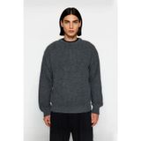 Soğuk Kış Günleri İçin Erkek Oversize Kalıp Bisiklet Yaka Rahat Triko Kazak Basic Stil Kaliteli