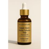 Soğuk Sıkım Keten Tohumu Yağı, Cilt ve Saç Bakımı, %100 Saf ve Doğal, Nemlendirici ve Besleyici, 50 ml