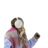 Soğuktan Koruyucu Soft Peluş Kışlık Katlanabilir Kulaklık Kulak Koruyucu (Beyaz)