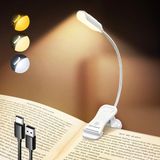 Söğüt Yatakta Kitaplar Için Okuma Işıkları, 10LED Parlak Kitap Işığı, 3 Renk ve 3 Parlakl - Çok Renkli - Siyah - Plastik