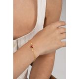 Söğütlü Silver 925 ayar gümüş bileklik altın yaldızlı zirkon taşlı kırmızı mineli uğur böceği çocuk bileklik [barcode]