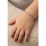 Söğütlü Silver 925 Ayar Gümüş Pembe Mineli Rose Kelebek Figürlü Çocuk Bileklik [barcode]