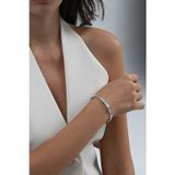 Söğütlü Silver 925 ayar gümüş rodyumlu zirkon taşlı çivi desenli kelepçe bilezik [barcode]